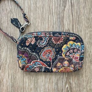 Vera Bradley Black Autumn Paisley and Floral Wristlet